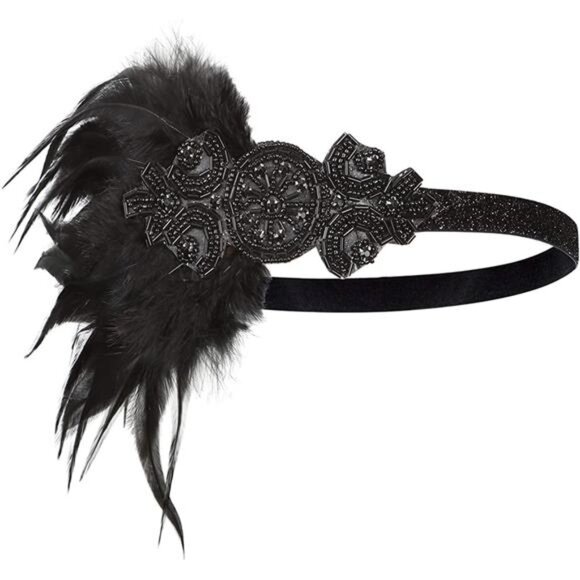 Accessories - 1920s Headpiece Great Gatsby Accessories 09black